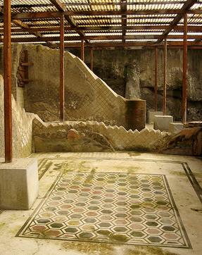 Villa of the Papyri -mosaic flooring from the upper floor